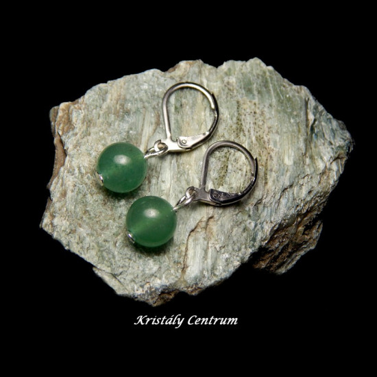 Aventurin (zöld) fülbevaló kapcsos
