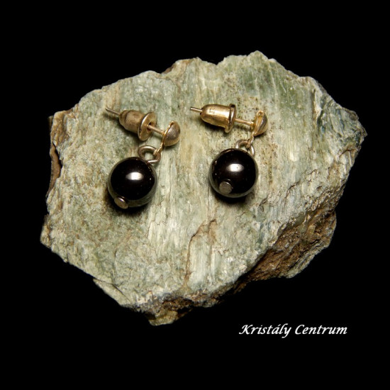 Hematit fülbevaló beszúrós lógós